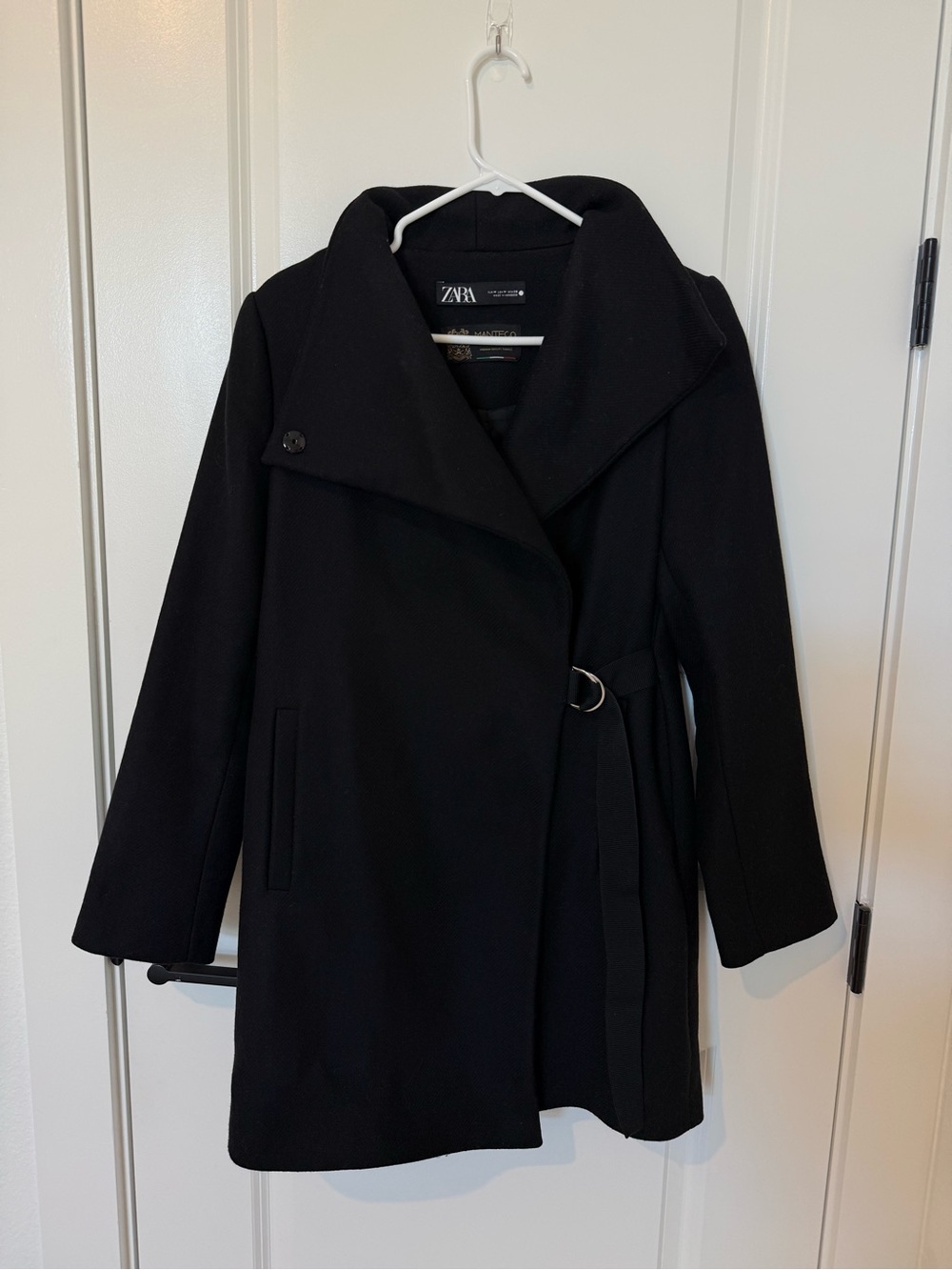 Zara Asymmetric Belted Coat